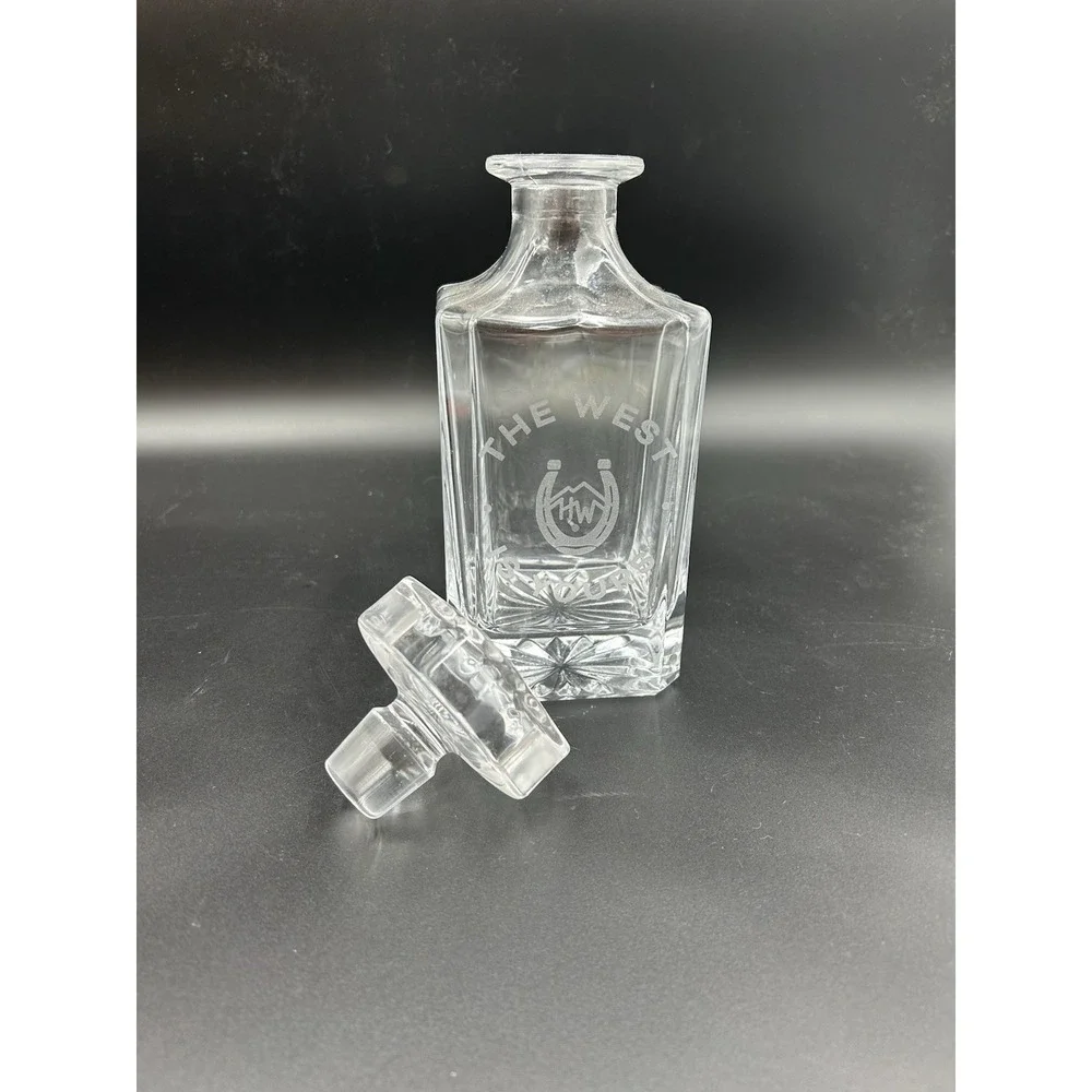 High West Bourbon Decanter Engraved HEAVY Whiskey Collector Gift Fathers Day